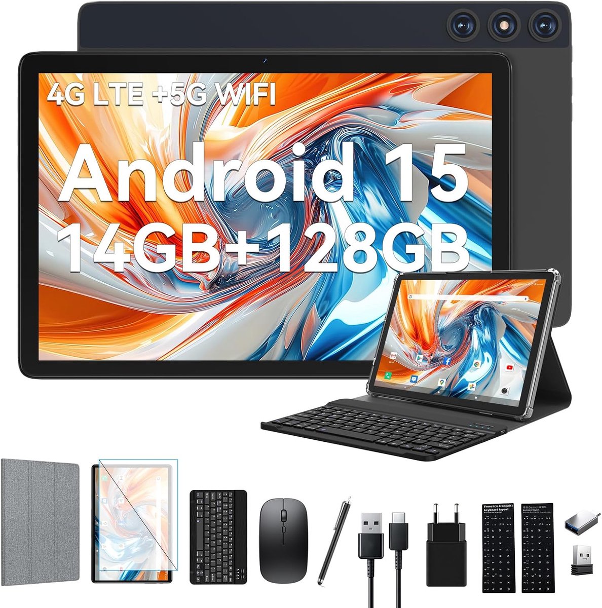 Tablet 10 Inch - 4G LTE met 2 SIM en 1 SD Slot - 1080FHD Scherm - Ideaal voor Werk en Entertainment - SnelShoppen