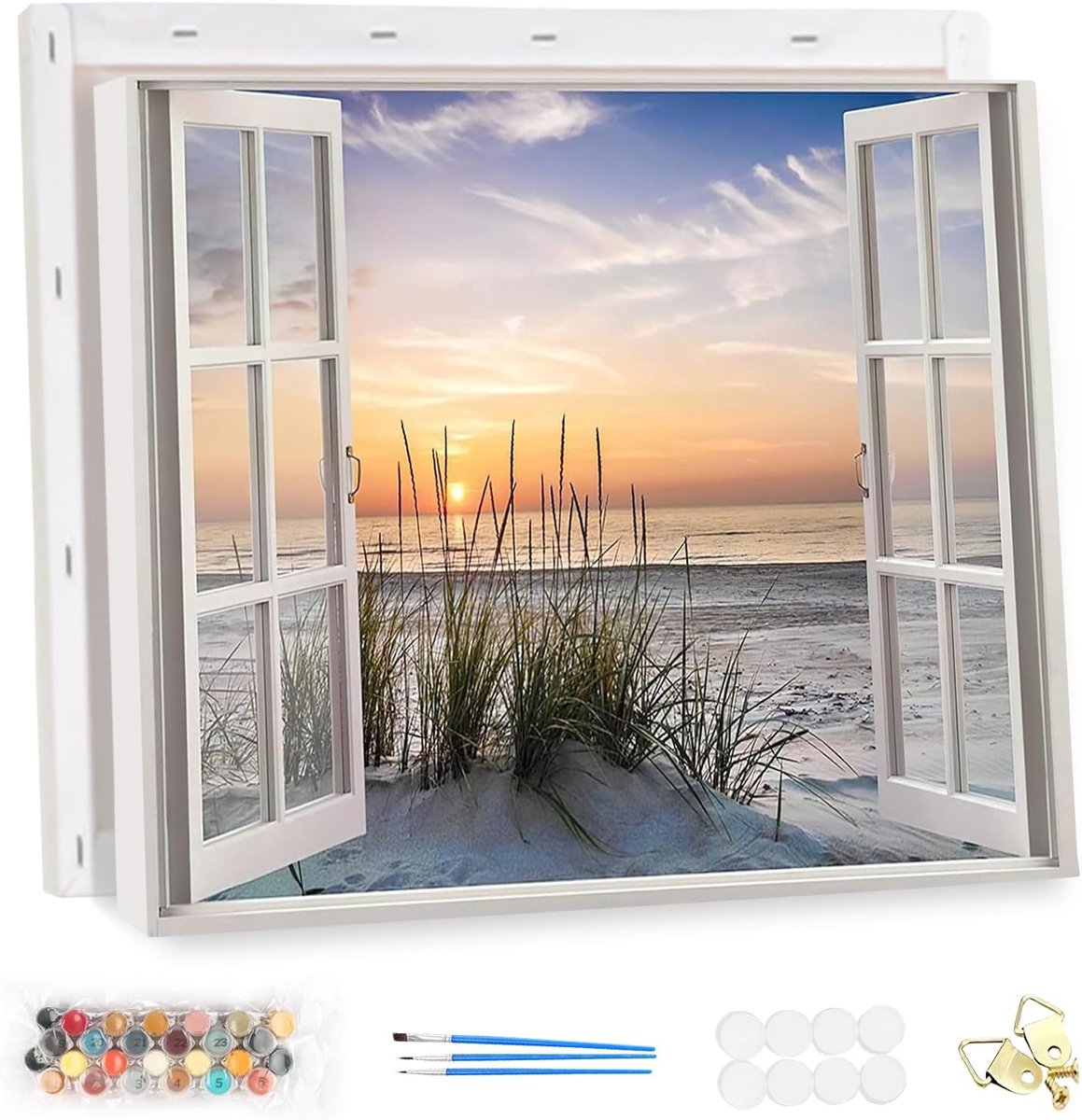 Schilderen op Nummer 40x30cm - Canvas met Lijst - DIY Olieverf Set - Perfect voor Wanddecoratie - SnelShoppen
