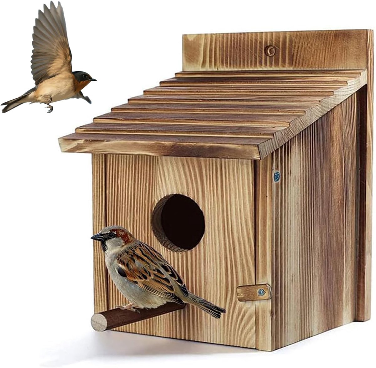 Vogelhuisje Hout - Weerbestendig Voederhuis - Ergonomisch Ontwerp - Ideaal voor Nestelen - SnelShoppen