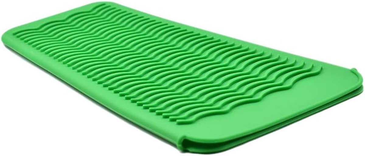 Hittebestendige Mat - Siliconen Pad - Stylingtools Beschermen - Antislip Golftextuur - 29 x 14 cm - Groen