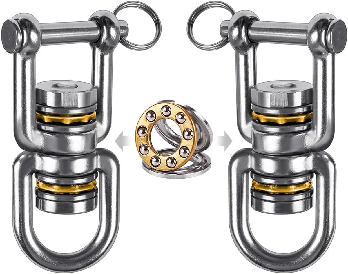 Swing swivel 360° rotatie - roestvrij staal - soepel en veilig - 348 kg draagvermogen, 2-pack - SnelShoppen