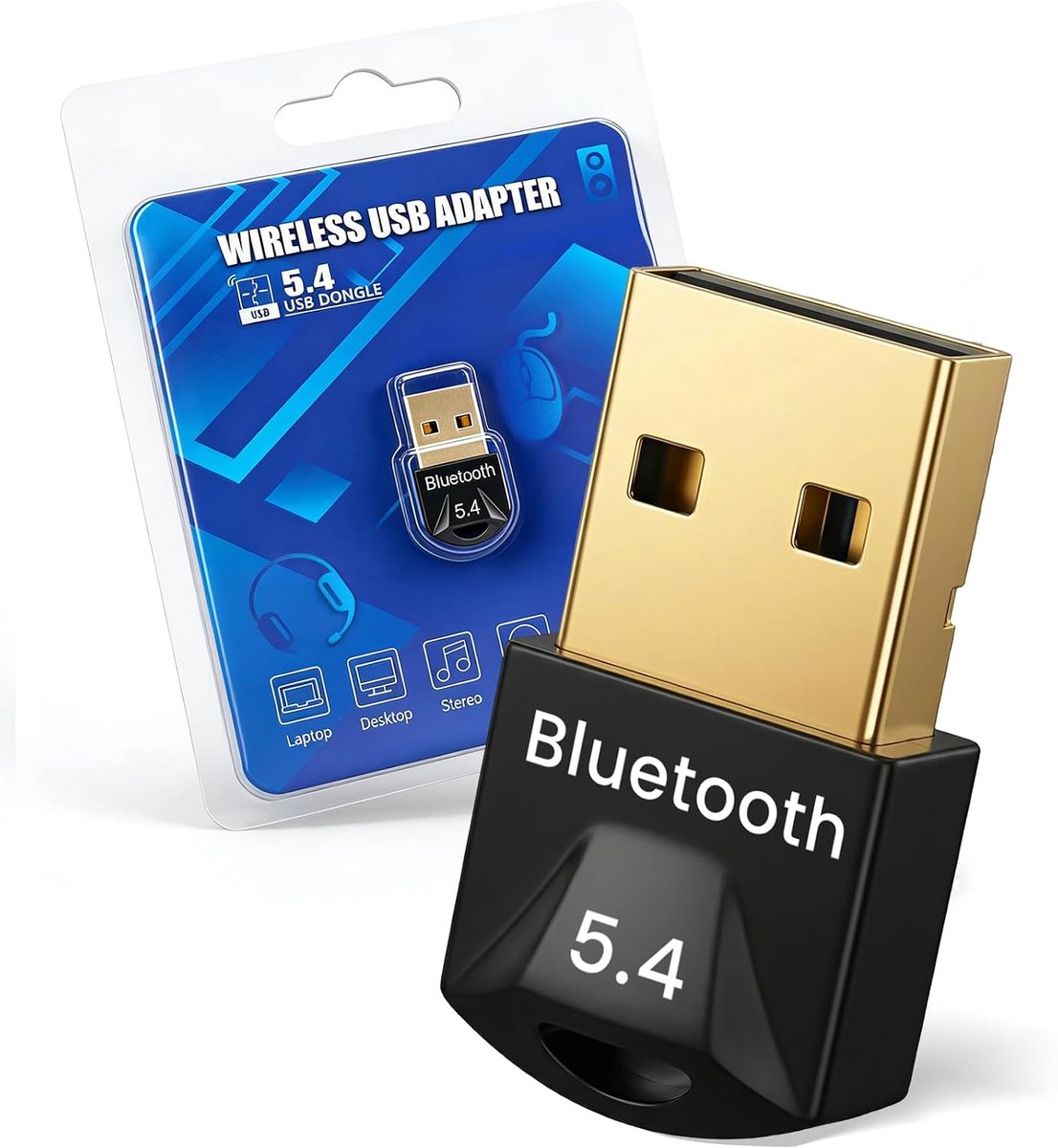 Bluetooth 5.4 USB adapter - Driverloos - Verbindt tot 5 apparaten - Ideaal voor draadloze audio - SnelShoppen