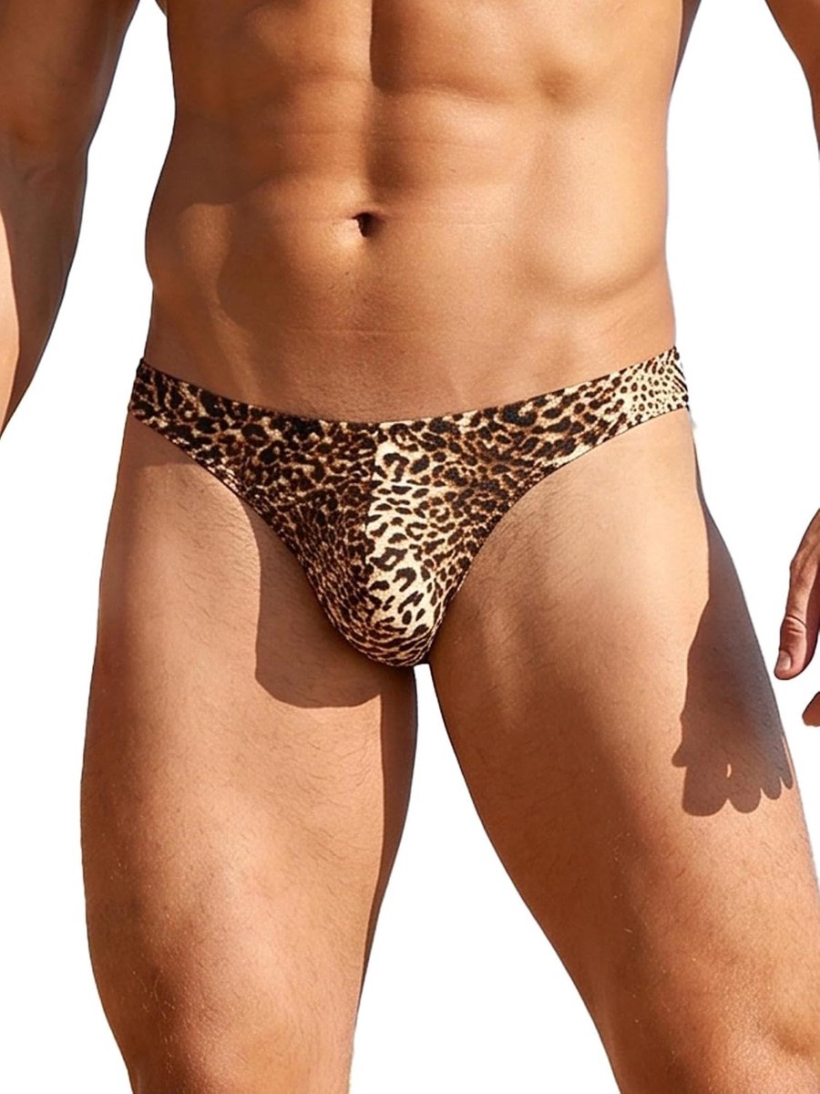Heren luipaardprint lage taille 3D U-vormige pouch - comfortabele pasvorm - trendy design - SnelShoppen