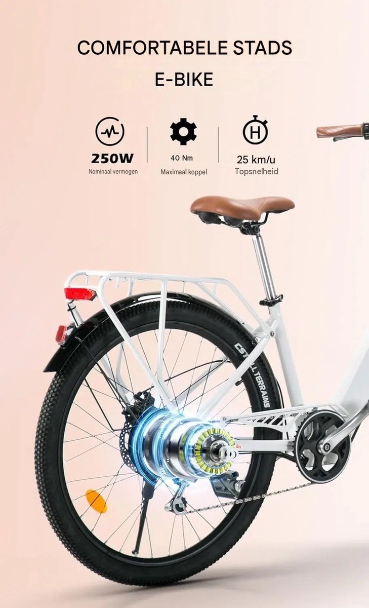SmartAI Elektrische Fiets - 26 Inch E-bike - Wit thumbnail 4