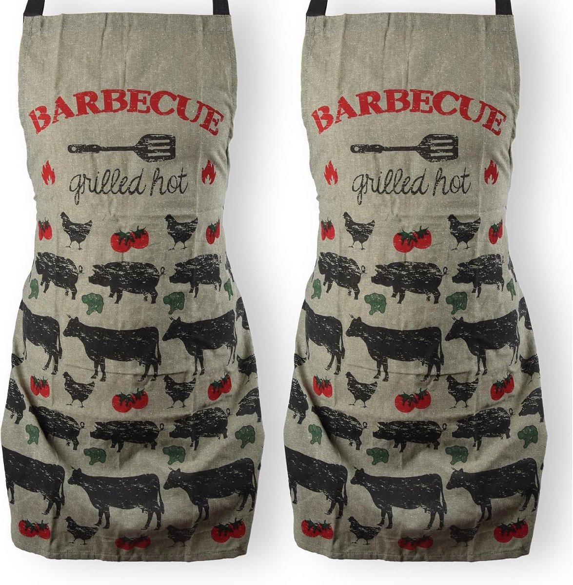 Keuken schorten set van 100% katoen - verstelbaar en duurzaam - perfect voor BBQ en grill gebruik - groen - SnelShoppen