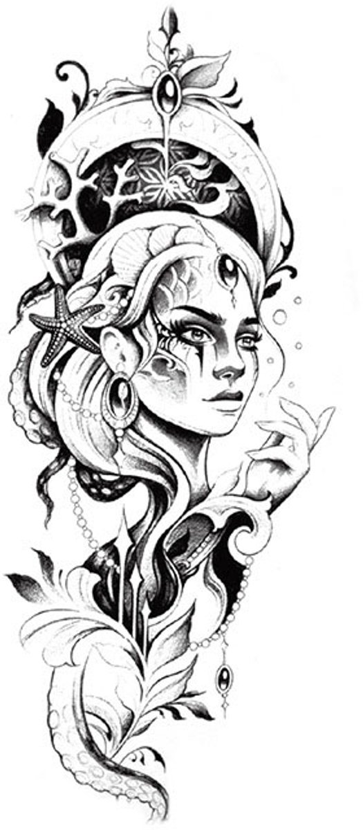 Tijdelijke tattoo gezicht ocean 3 dagen