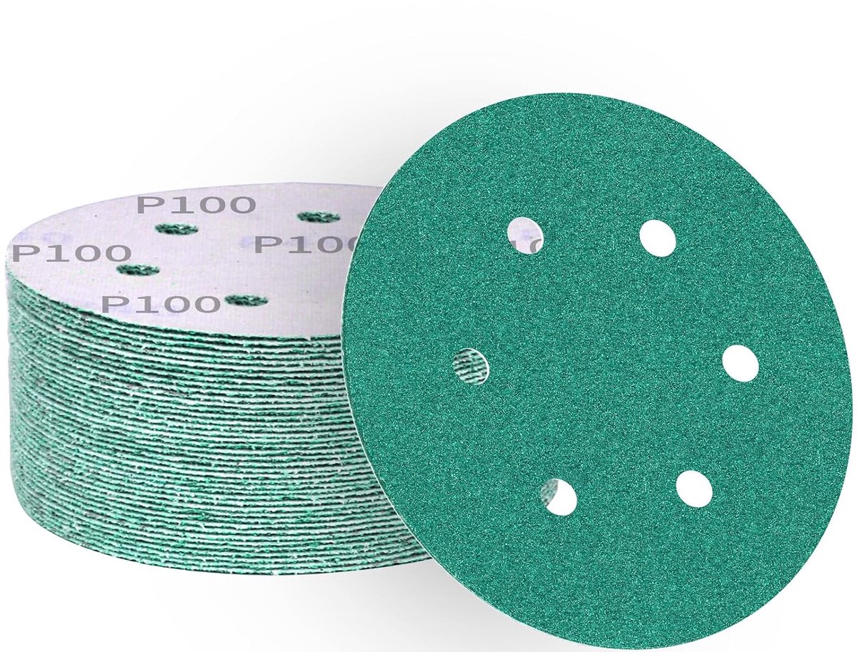 Schuurpapier 150mm 50st 100 Grit - Velcro - Waterdicht en duurzaam - Ideaal voor fijn schuren - ShopVlot