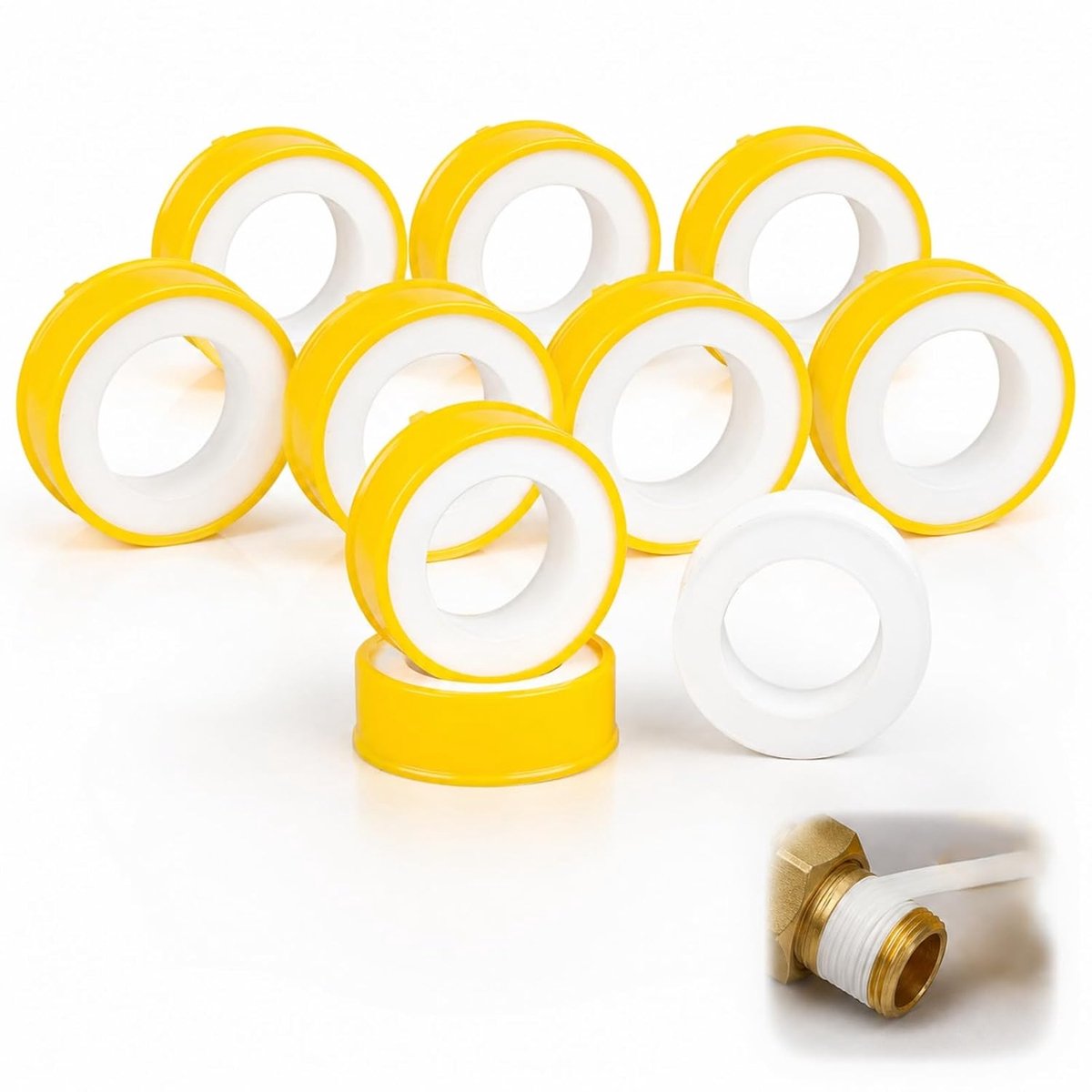 PTFE Afdichtingstape 12mm x 10m - Draadwickelband - Temperatuurbestendig - Ideaal voor Waterleidingen - ShopVlot