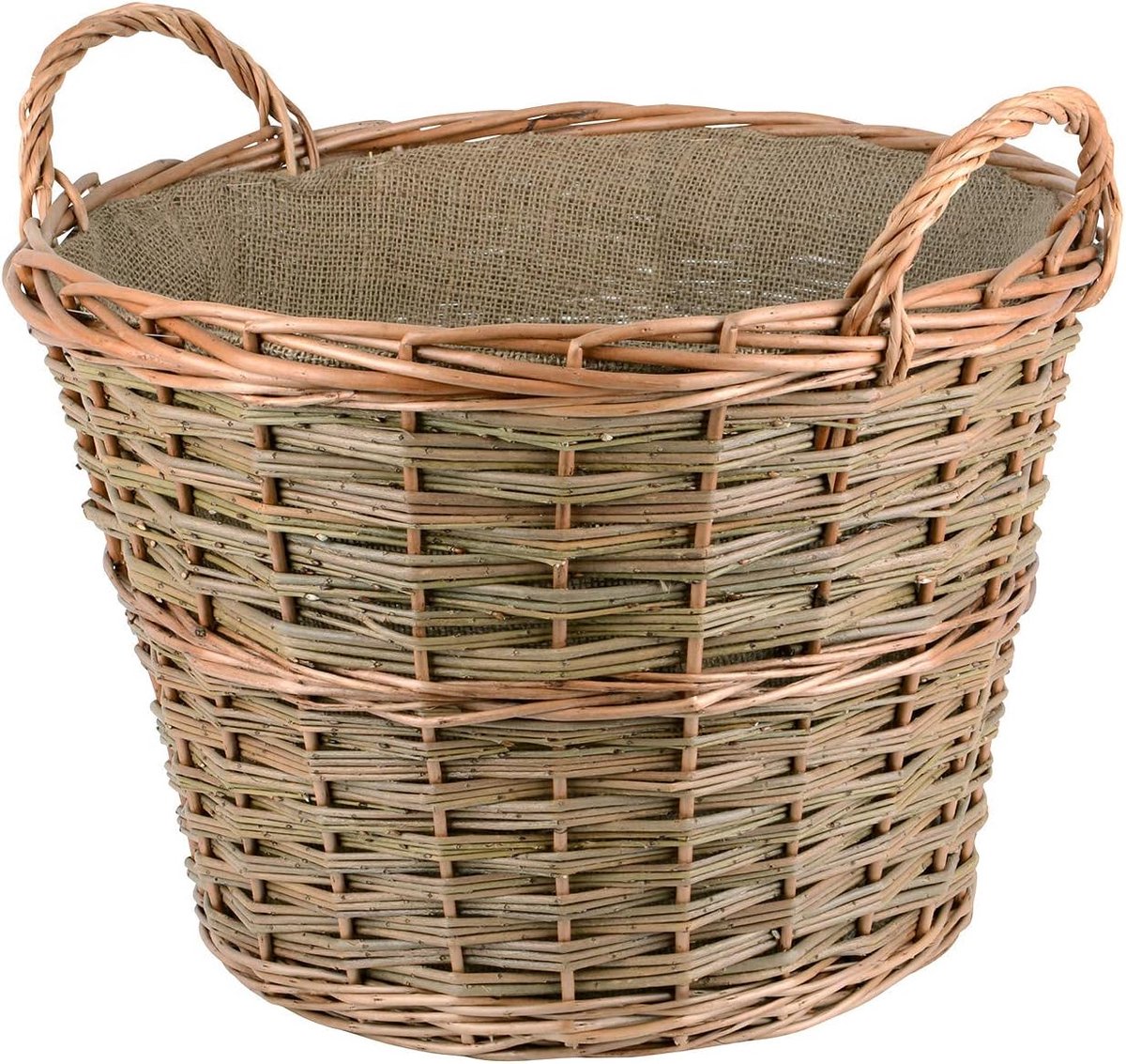 Wilgenmand groot - natuurlijke jute voering - met touwhandvatten - ideaal voor hout of was - ShopVlot