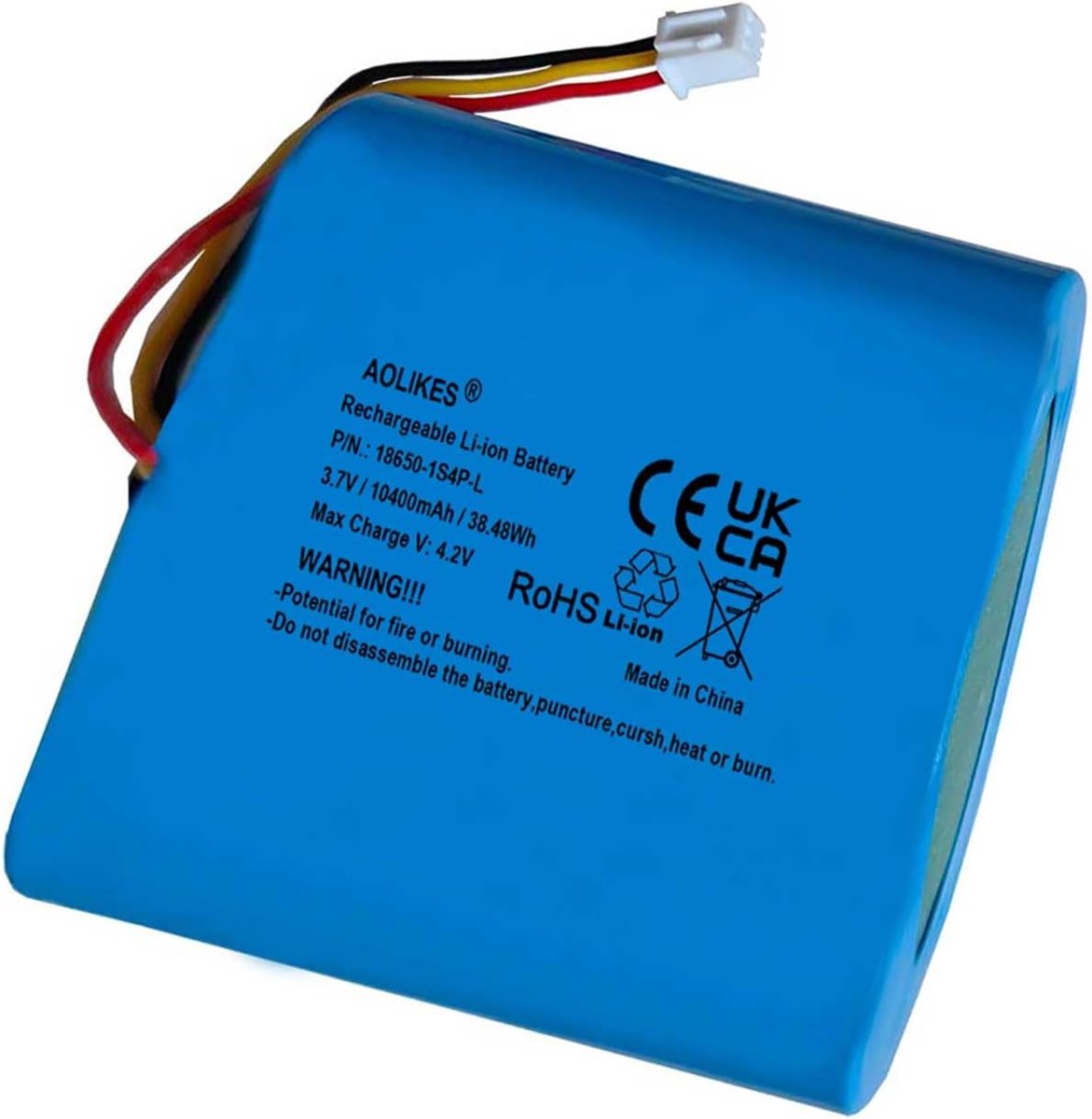 Oplaadbare lithium-ion batterij 10400 mAh - 18650 1s4p - snel opladen - ideaal voor energie-intensievere apparaten - ShopVlot