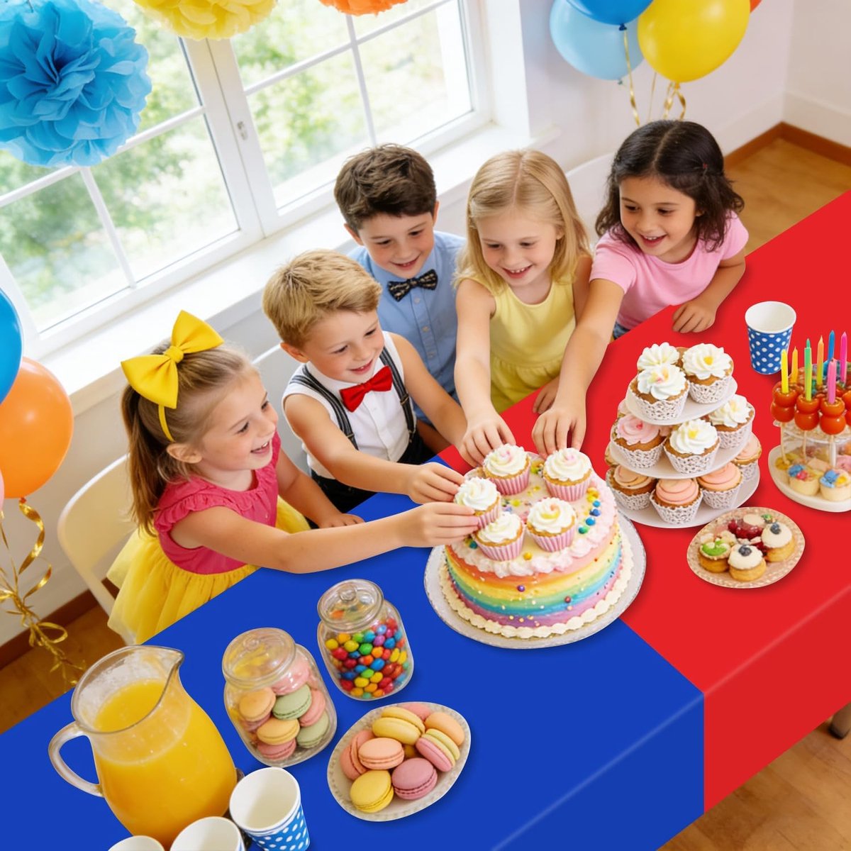 Tafelkleed set van 4 - 220x130cm - Pootafdrukken - Feestdecoratie voor huisdieren - ShopVlot