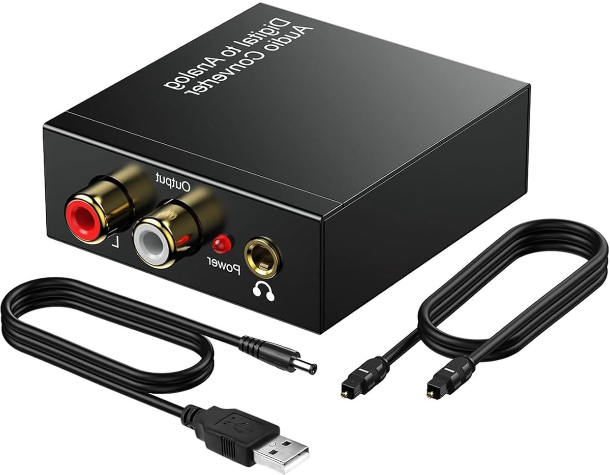 DA Converter Optical naar Cinch - 192kHz DAC Converter - Digitaal naar Analoge Audiokabel - ShopVlot
