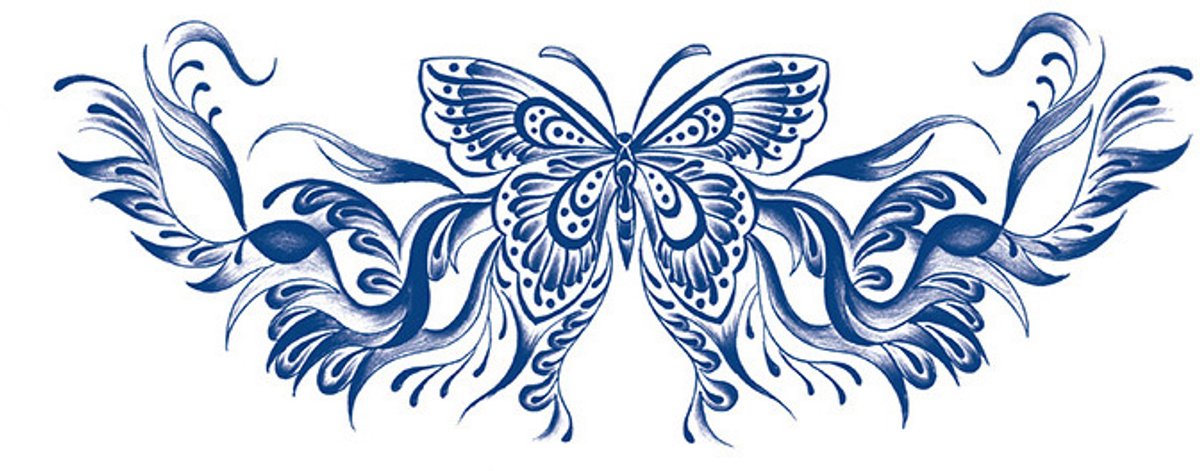 Tijdelijke tattoo Vlinder sierlijk 2 weken