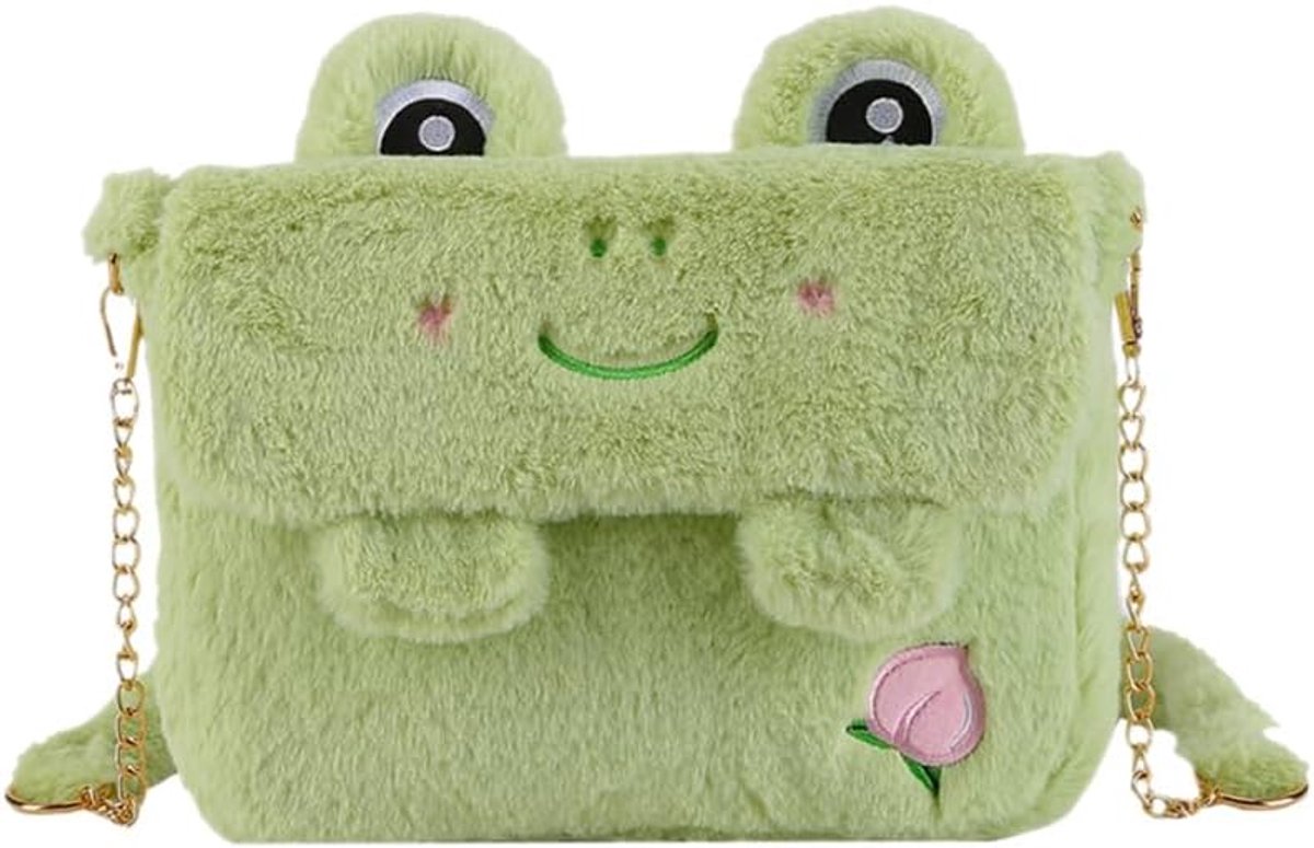 Schoudertas voor Vrouwen - Pluche - Leuk Kikkerontwerp - Ideaal voor Dagelijks Gebruik - ShopVlot
