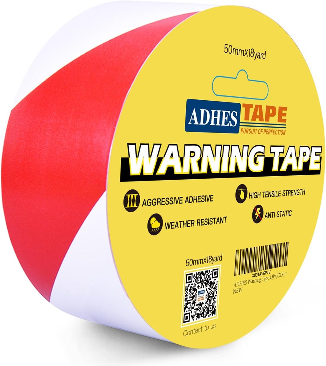 Vloermarkeringstape 50mm x 45m - Zwart/geel waarschuwingsband - Weerbestendig - Ideaal voor het markeren van gevaren - ShopVlot