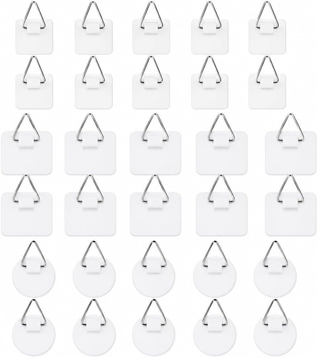 Fotohangers 30 stuks - Zelfklevende metalen haken - Geschikt voor foto's en posters - Makkelijk zonder boren - ShopVlot