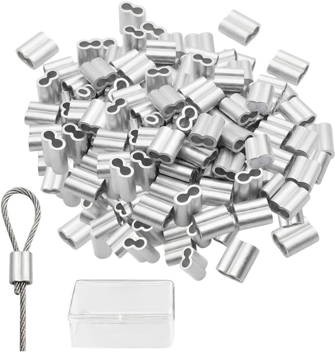 Aluminium hulzen 2 mm - hoogwaardige aluminiumlegering - 150 stuks - ideaal voor het ophangen van foto's - ShopVlot