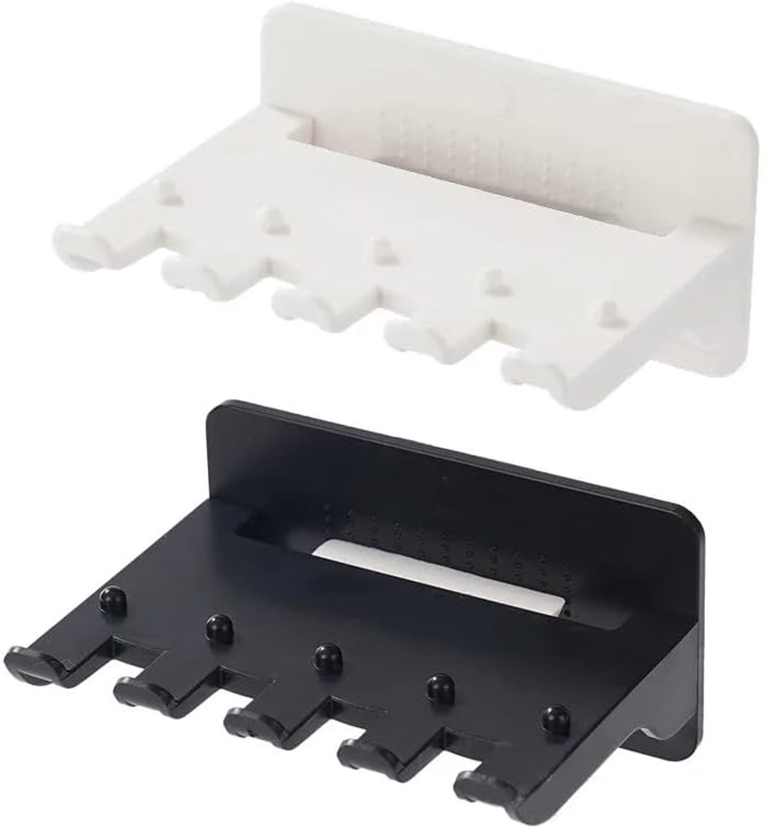 Tandenborstelhouder muur - 4 slots - plastic - ruimtebesparend voor badkamer - ShopVlot