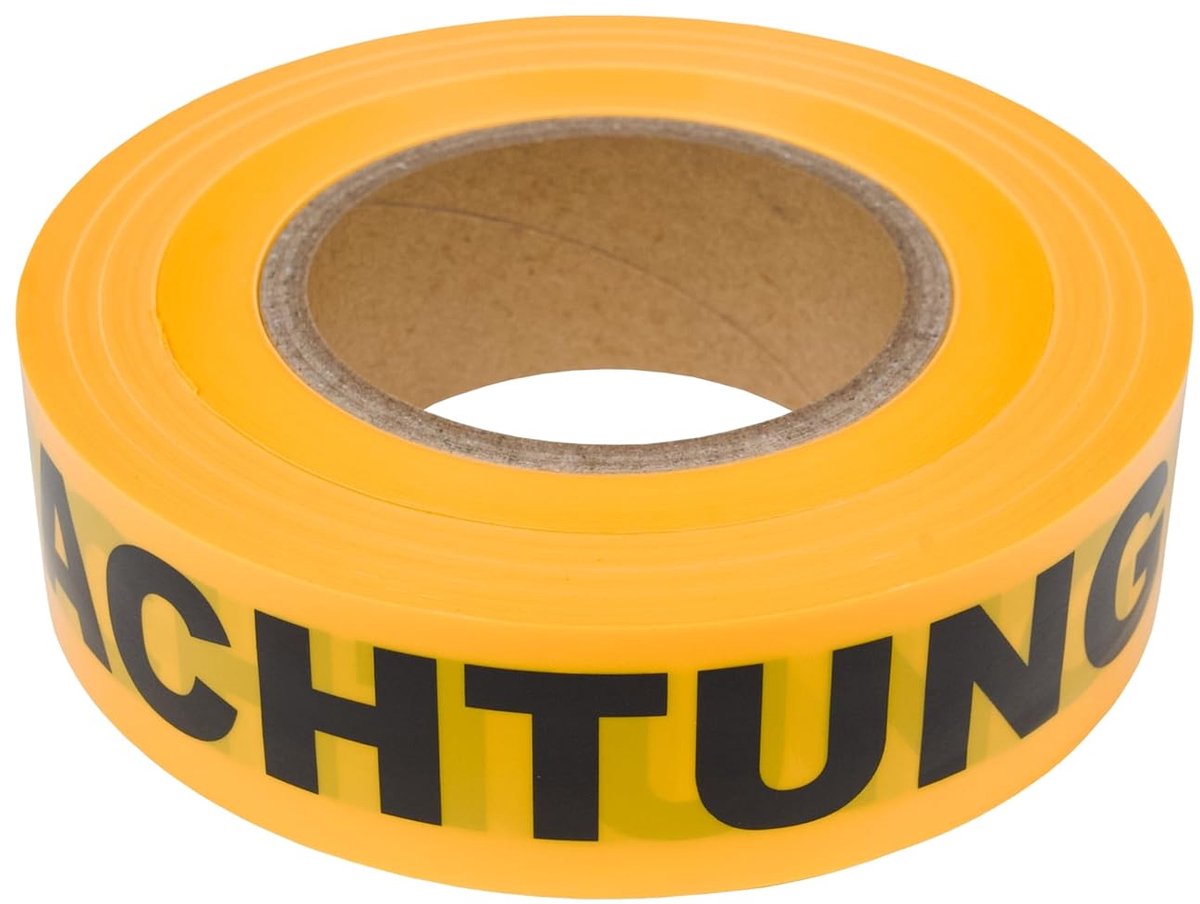 Trace waarschuwingstape 40 mm x 75 m - Gele kabelmarkering - Duurzaam en weerbestendig - ShopVlot