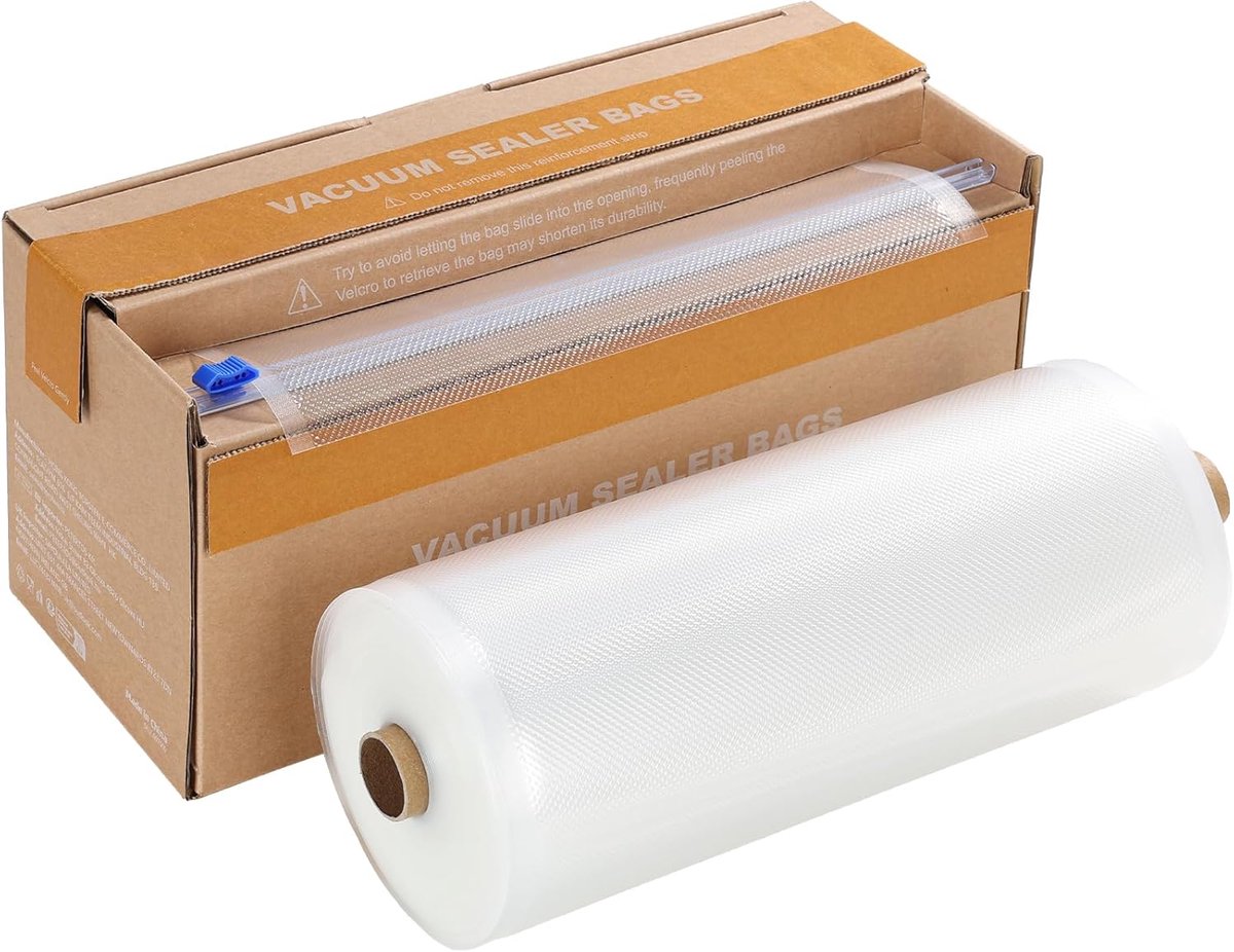 Vacuümzakken voor levensmiddelen 20 x 3000 cm - met cutter - BPA-vrij - ideaal voor vriezer en sous-vide koken - ShopVlot