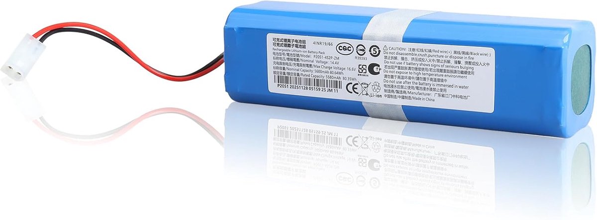 Vervangingsbatterij 14.4V - Lithium-ion - Voor Rowenta X-Plorer Series 95 - Betrouwbare energievoorziening - ShopVlot