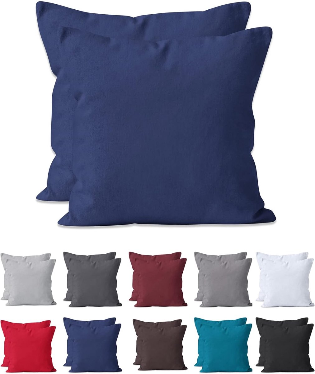 Kussenhoezen 40 x 40 cm - katoen renforcé - met rits - zacht en luxe - ShopVlot