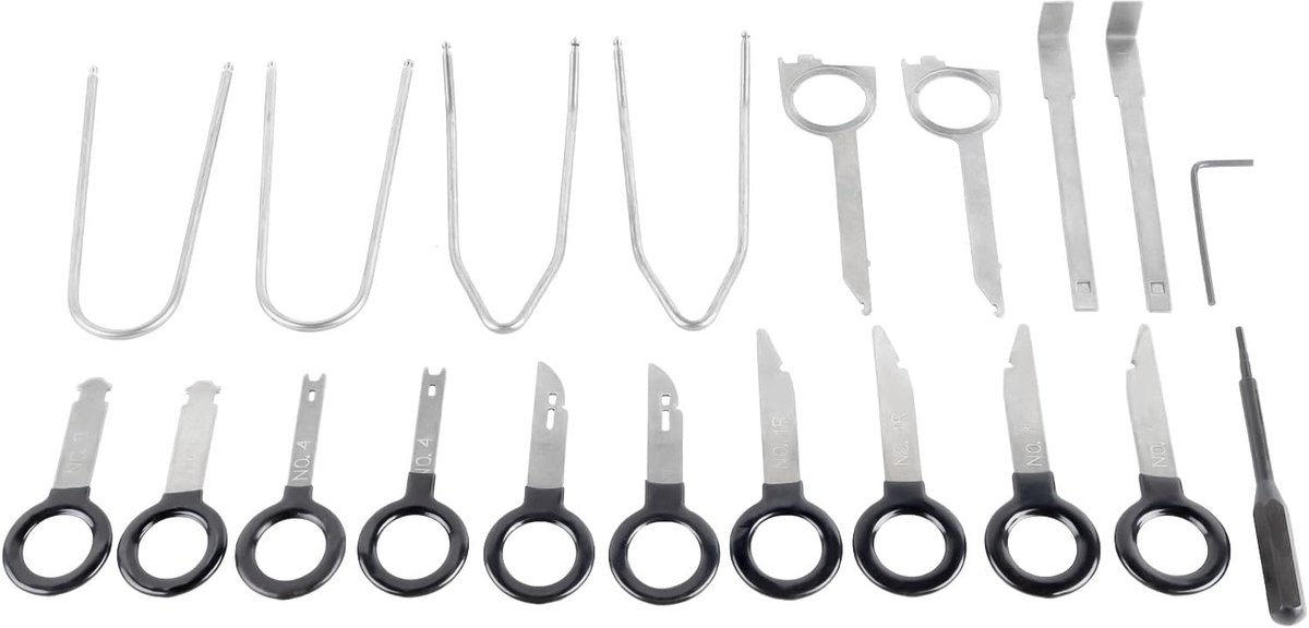 Car radio demontage tool 20pcs - Hoogwaardig metaal - Universeel gebruik - Eenvoudig te gebruiken - ShopVlot