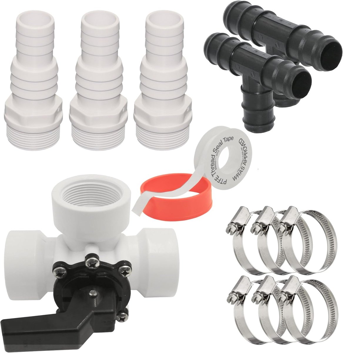 Bypass Set 13-Delige Klep - 32 mm, 38 mm - Voor zwembadverwarming - Eenvoudig waterstroombeheer - ShopVlot