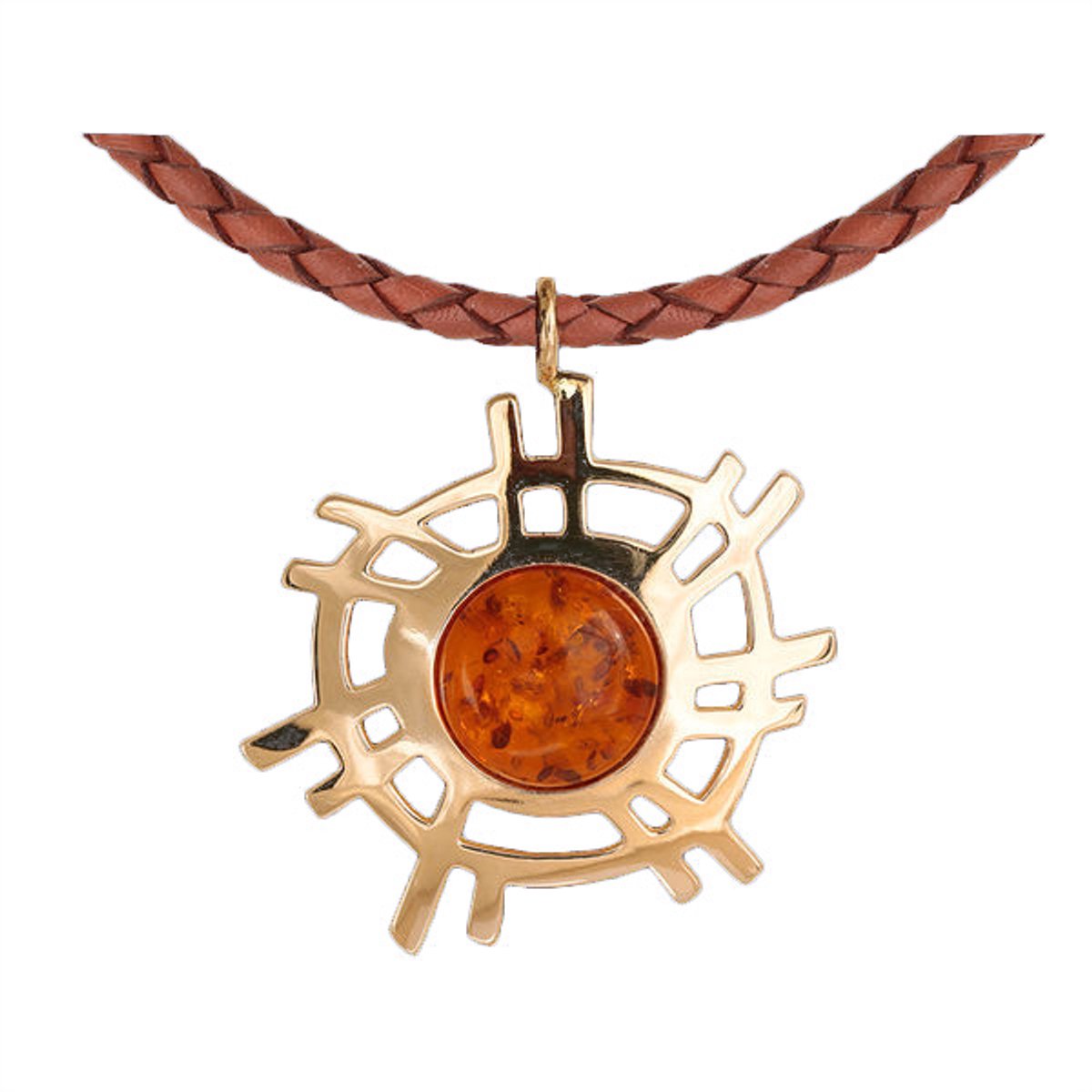 AuBor ®. Hanger. Goud. De zon met Amber.