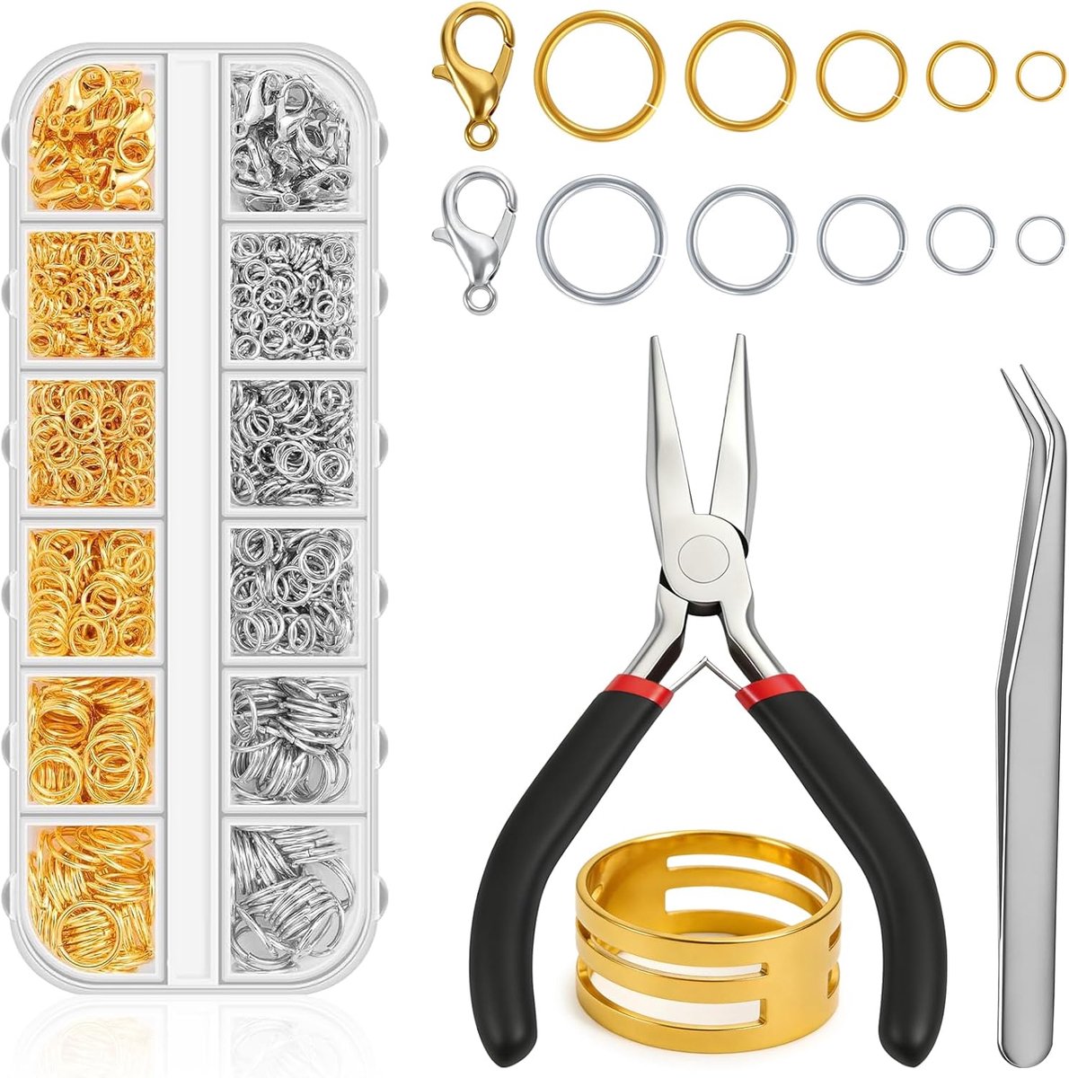 Bendringen Set 1220 Stuks - Rvs Sieraden - Compleet met Klemmen en Gereedschap - Perfect voor DIY Sieraden maken - ShopVlot