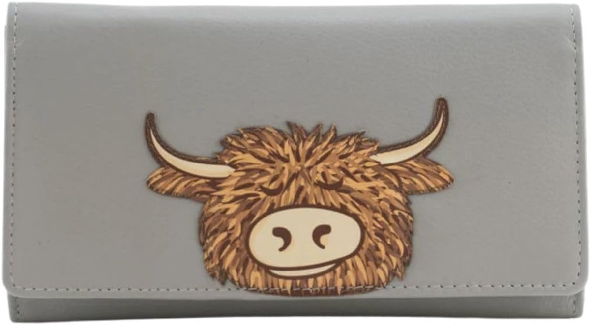 Portemonnee Highland Koe 18x10x2.5cm - Echt Leer - RFID Bescherming - Perfect als cadeau - ShopVlot