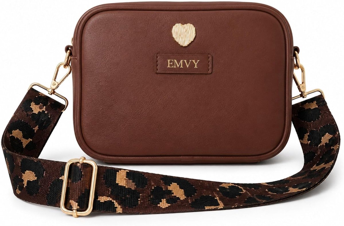 Mini-crossbodytas 18,5 x 13 cm - Echt leer - 2 verwisselbare riemen - Stijlvolle schoudertas met ritssluiting - ShopVlot