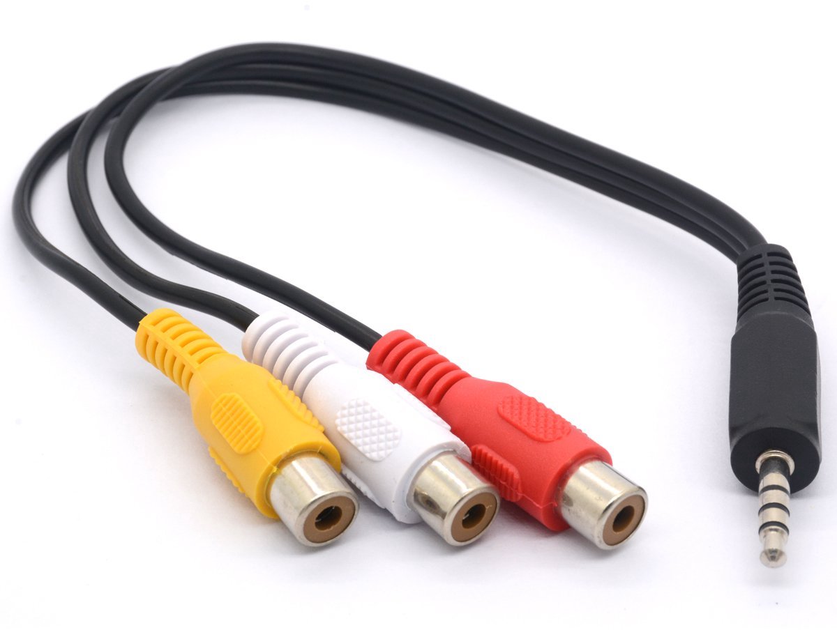 Audio splitter kabel 3,5 mm - 3-way cinch aansluiting - 25 cm - deel audio- en videosignalen - ShopVlot