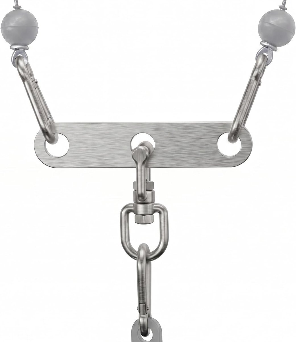 Pully adapter plaat - Dubbele naar enkele pulley - Roestvrij staal - Voor lat pulldown en functionele training - ShopVlot