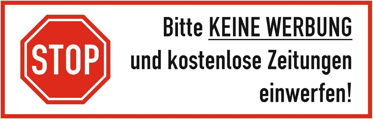 Stop stickers 84x29mm - Waterproof en UV-bestendig - Flexibel en robuust - Geen reclame meer - ShopVlot