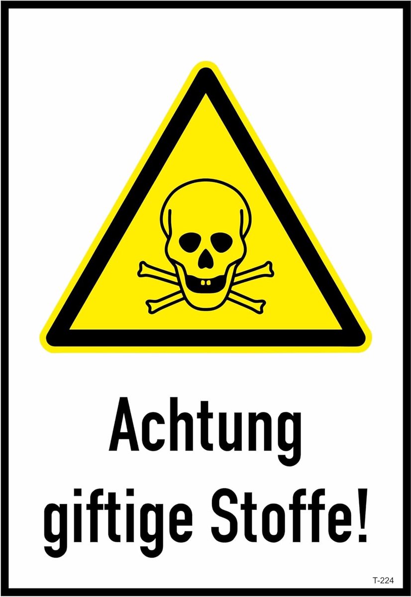 Toxic sticker 23 x 16 cm - zelfklevend - glossy UV-print - voor veiligheid in gevaarlijke gebieden - ShopVlot