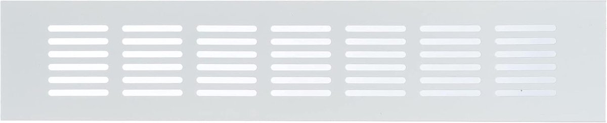 Ventilatierooster 300 x 60 mm - Wit aluminium - Voor optimale luchtcirculatie - Geschikt voor binnen en buiten - ShopVlot