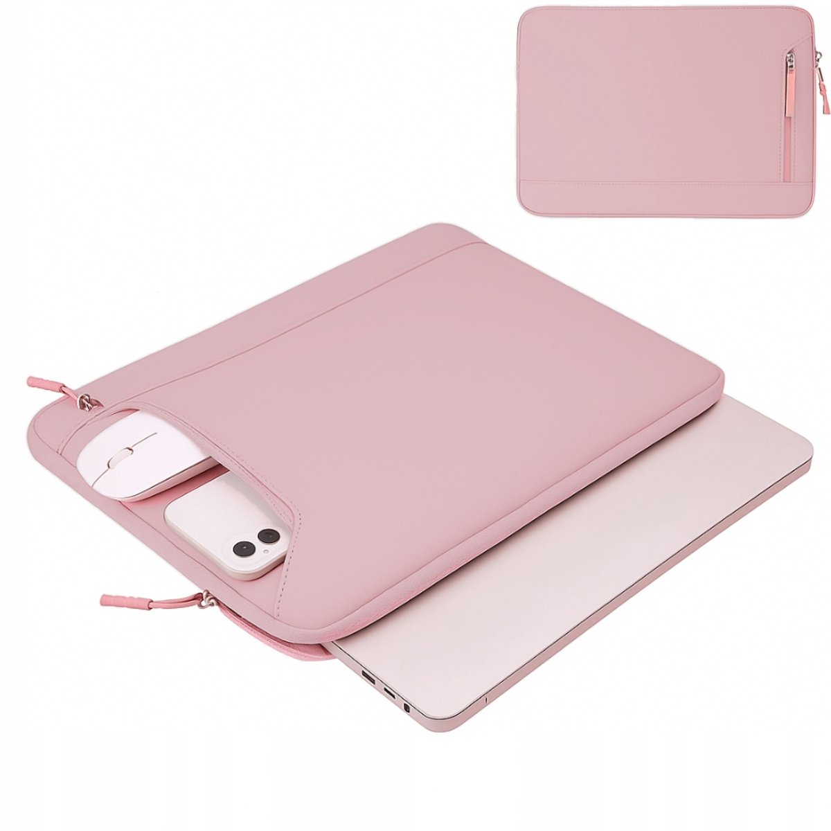 Elegante Roze Laptophoes 15,6" met Ritsvak
