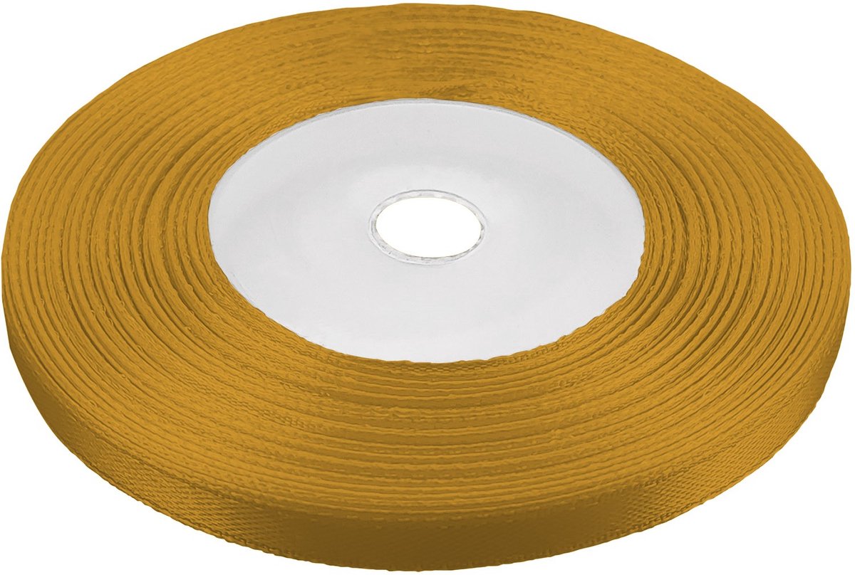Gouden Satine Lint 6mm Breed - 32m Rol - Decoratie & Knutselen