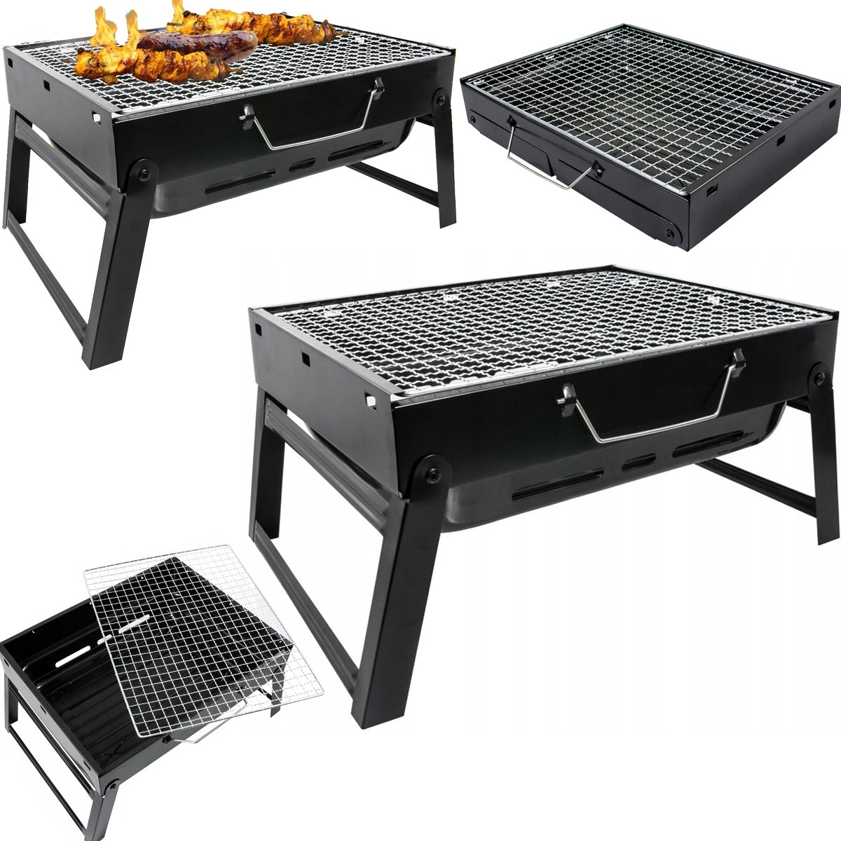 Draagbare Koolgrill - Opvouwbaar Kampeergrill in Kofferformaat