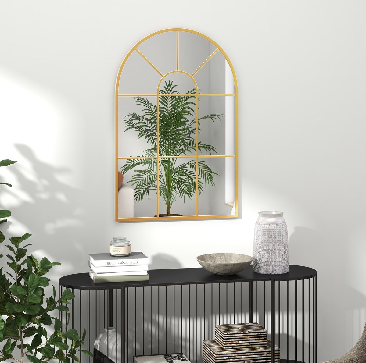 Spiegel Decoratieve Wandspiegel Met Gouden Metalen Frame 91 X 60 Cm Voor Woonkamer Slaapkamer En Hal Met Moderne Uitstraling