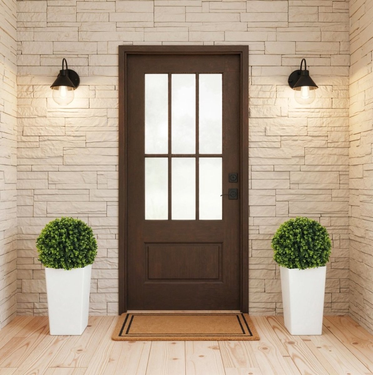 Kunstplant 2 Delig 65 Cm Met Uv Bescherming In Pot Groen Voor Entree En Woonkamer Met 330 Bladeren En Stabiele Plaatsing