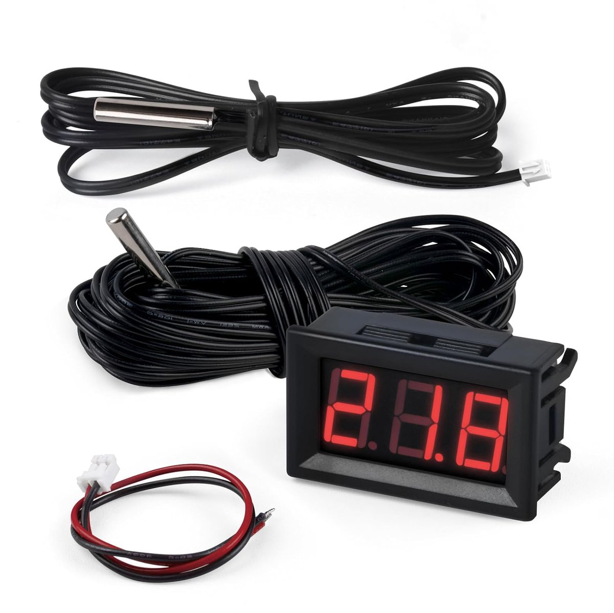 Digitale thermometer met probe - waterdicht - 12V temperatuurmonitor voor koelkast en aquarium - eenvoudig te gebruiken - ShopVlot