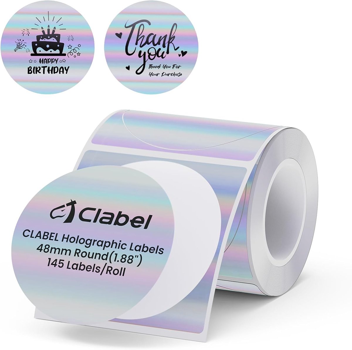 Thermische etiketten 48 x 48 mm - holografisch - rol - ideaal voor verzenden - ShopVlot