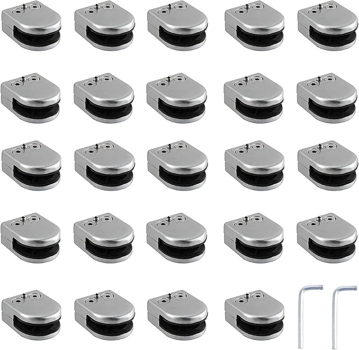 Glasbeugels 24 stuks - RVS 304 - Visbek ontwerp - Geschikt voor 5-8 mm glas - ShopVlot