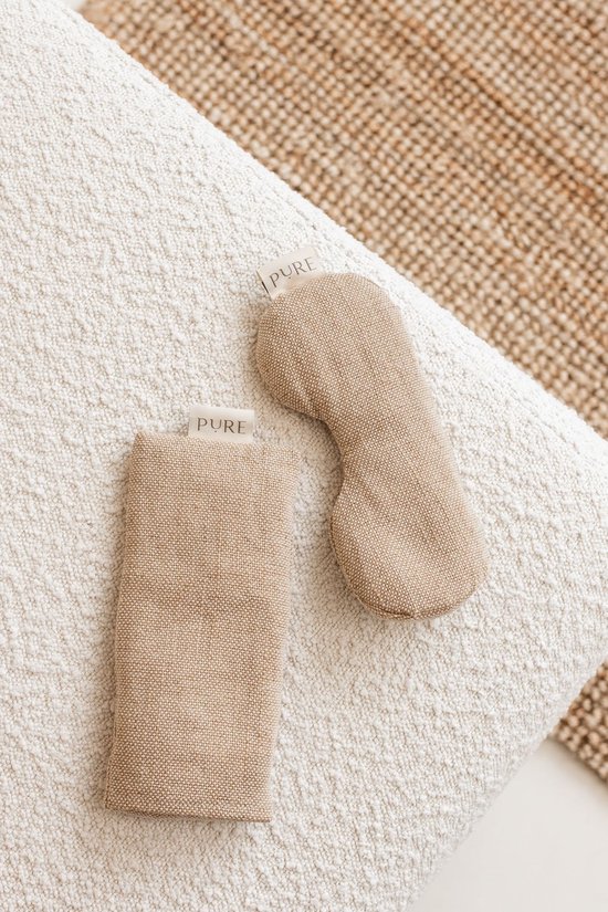 Oogkussen jute lavendel bruin eco - Pure van Pure — afbeelding 2