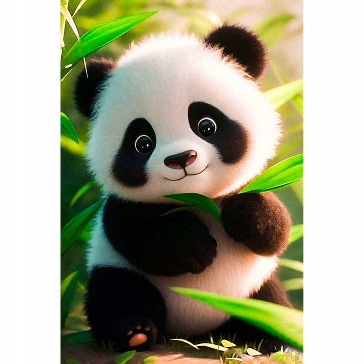 Diamond Painting Panda 20x30cm op Spieraam - Knutselpakket voor Kinderen