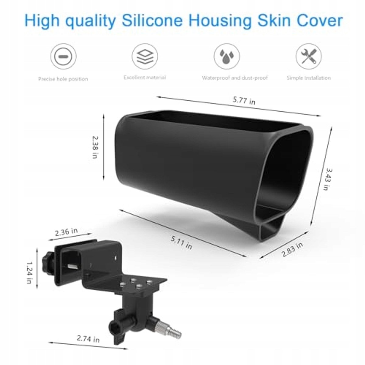 Merkloos Siliconen Hoes & Dakgootbeugel voor Camera S3 Pro