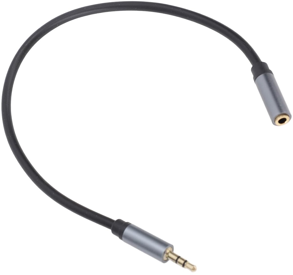Audio verlengkabel 3.5mm 30cm - PVC - goudplated - voor optimale geluidskwaliteit - SnelShoppen
