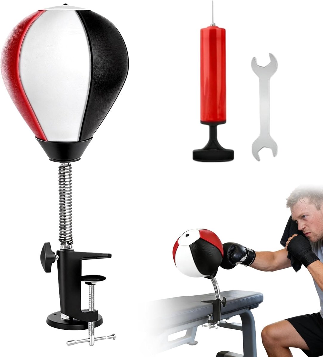 Punching Ball Tafel met Tafelklem - Desktop Bokszak - Stressverlichting voor Thuis en Kantoor - SnelShoppen